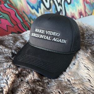“Make Video Horizontally Again” Black Trucker Hat